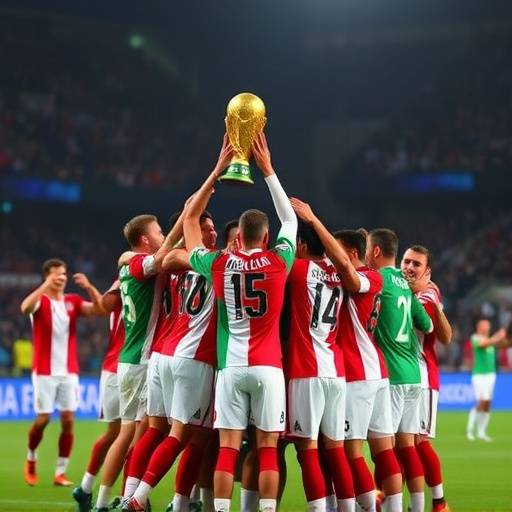 La nazionale italiana di calcio che festeggia la qualificazione ai Mondiali.