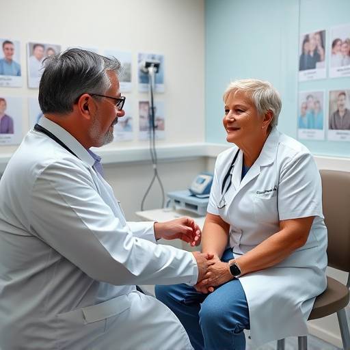 Un medico che visita un paziente in un ambulatorio.